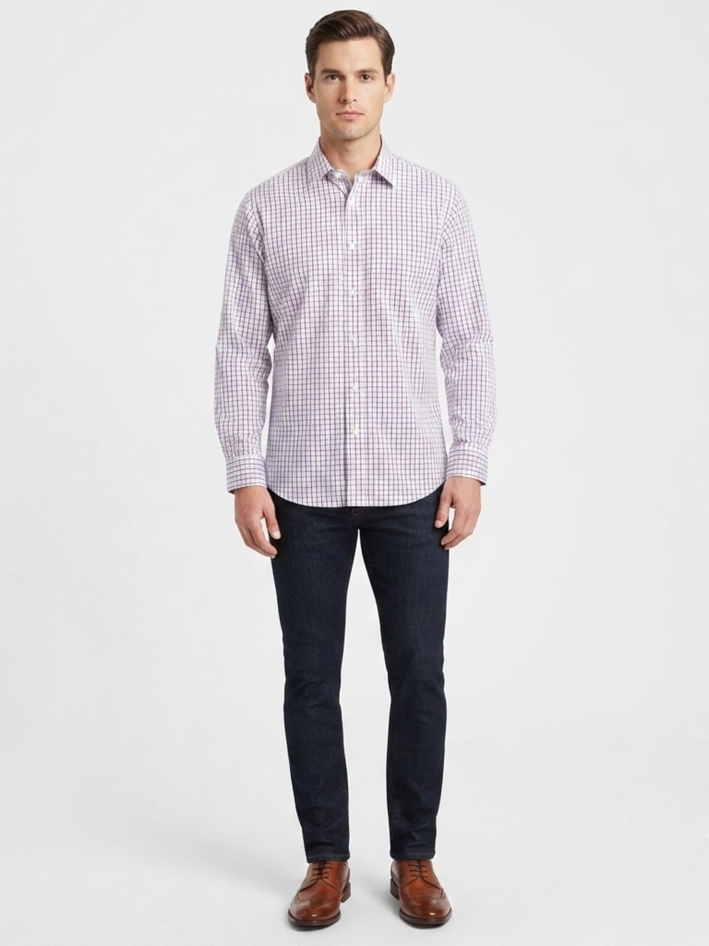 Arrow White and Blue Casual Button Down Shirt